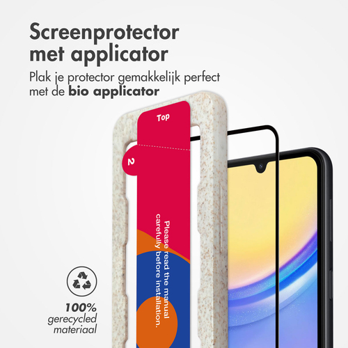 Accezz Gehard Glas Full Cover Screenprotector met applicator Samsung Galaxy A15 (5G/4G), afbeelding 2