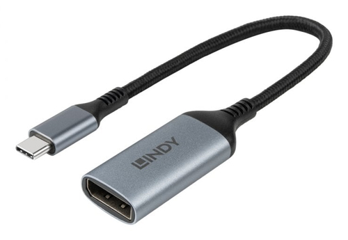 Lindy 43426 video kabel adapter 0,15 m USB Type-C DisplayPort Grijs, Zwart, afbeelding 4