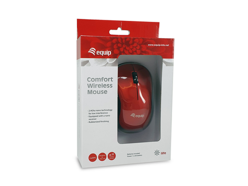 Equip Comfort Wireless Mouse, Red – image 4