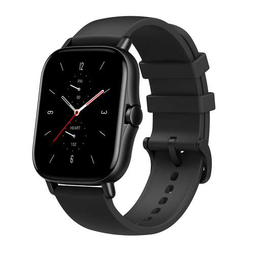 Amazfit GTS 2 4,19 cm (1.65") AMOLED 43 mm Цифровой 348 x 442 пикселей Сенсорный экран Черный Wi-Fi GPS (спутниковый)