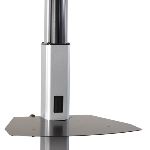 HEIGHT-ADJUSTABLE ACCESSORY SHELF FOR CARTS AND STANDS