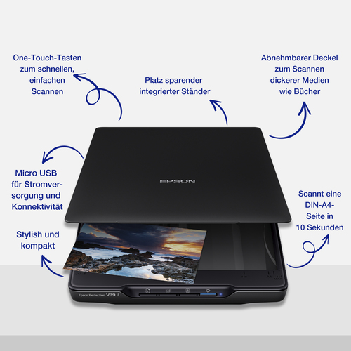 Epson Perfection V39II Flatbed scanner 4800 x 4800 DPI A4 Black