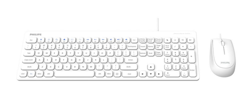 Philips 2000 series SPT6217W/93 keyboard Mouse included Universal USB QWERTY English White