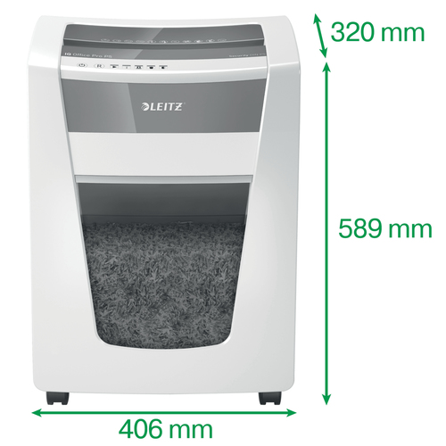 Leitz IQ Office Pro P5 Papierversnipperaar Cross cut 2 x 15 mm 30 l Aantal bladen (max.): 15 vellen Veiligheidsniveau 5 Ook geschikt voor Nietjes, Paperclips – Foto 5 van 11