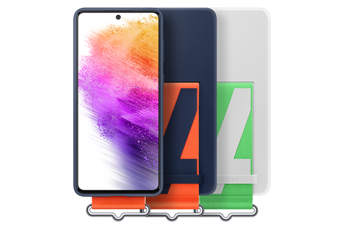 Samsung Galaxy A73 5G Silicone Cover with Strap Navy – image 7