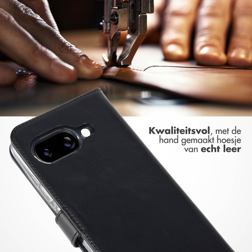Selencia Echt Lederen Bookcase Google Pixel 9A - Zwart, afbeelding 2