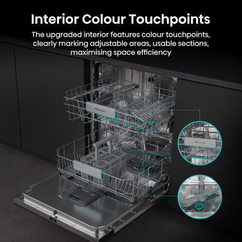 Hisense HV642C65UK Full-size Fully Integrated Dishwasher, Black - image 5
