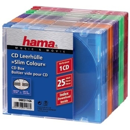 Product image: Hama CD Slim Box Pack of 25, Coloured 1 discs Multicolour