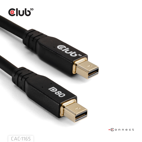 Club 3D MiniDisplayPort naar MiniDisplayPort DP80 bidirectioneel kabel, afbeelding 2