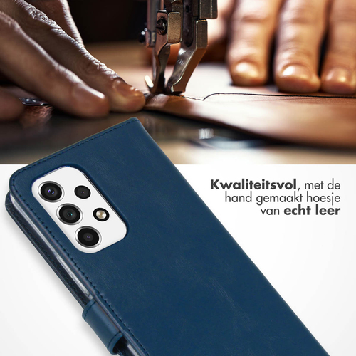 Selencia Echt Lederen Bookcase Samsung Galaxy A53 - Blauw, afbeelding 2