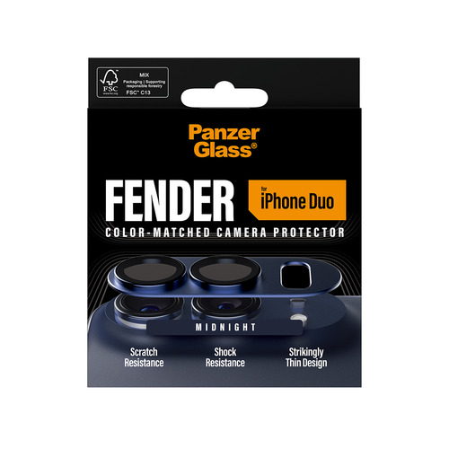 PanzerGlass ® Fender Camera Lens Protector Midnight iPhone Duo Doorzichtige schermbeschermer Apple 1 stuk(s)
