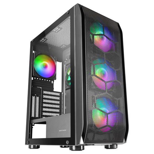MC-KX Negro Torre Gaming Premium E-ATX Sistema CPU Freezer 5 Ventiladores ARGB Ultra-silenciosos Controladora ARGB y Mando RF Frontal Mesh