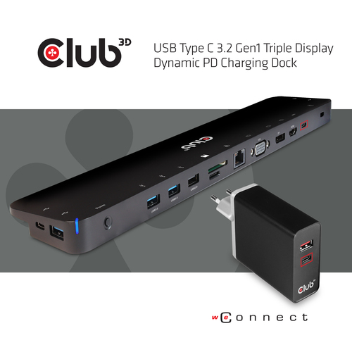 CLUB3D USB TC3.2 Gen 1 Trip dyn PD C60W-100W – image 2
