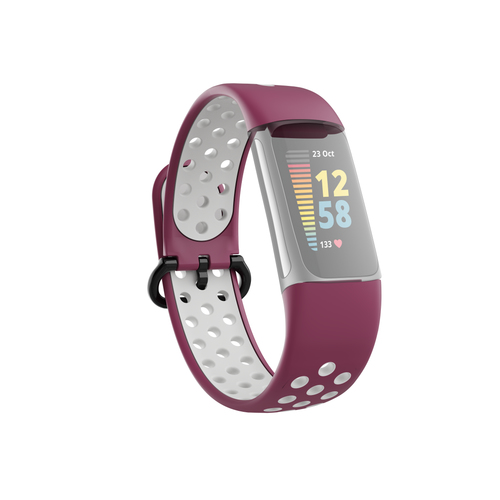 Hama 00086248 smart wearable accessory Ремешок Бургундский, Серый Силиконовый