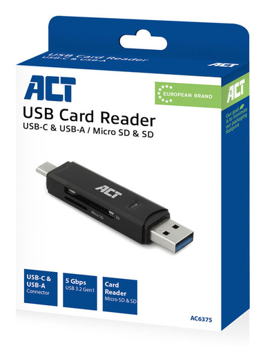 ACT Connectivity USB-C/USB-A kaartlezer, SD/micro SD, afbeelding 2