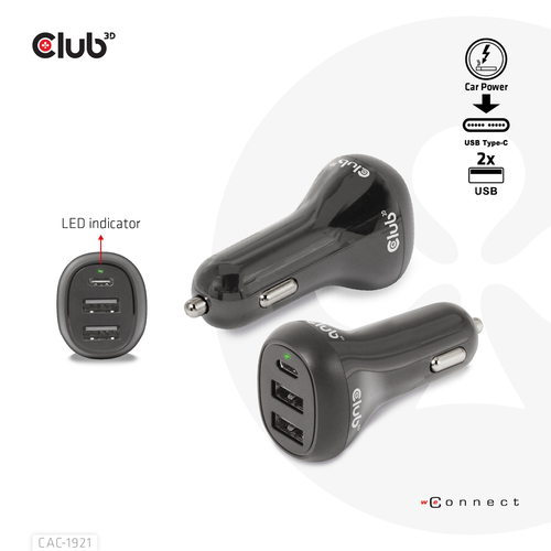 Club 3D Notebook / Laptop autolader 36 Watt oplader, afbeelding 6