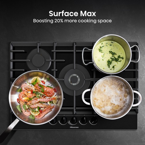 Hisense GG773B 75cm Gas Hob - Black - image 6