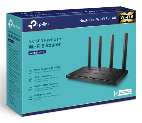 TP-Link Archer AX17 draadloze router Gigabit Ethernet Dual-band (2.4 GHz / 5 GHz) Zwart, afbeelding 4