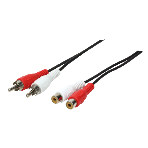 Lydkabel LogiLink 2 x RCA han til 2 x RCA hun - sort, 5 m
