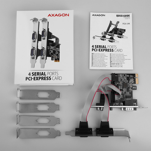 AXAGON PCEA-PSN PCIe-Adapter mit 4x Seriell-Ports - ASIX AX99100 Chipsatz SchnittstellenkartenAdapter – Foto 5 von 7