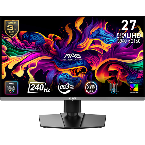 MSI MAG 272UP QD-OLED X24 монитор для ПК 67,3 cm (26.5") 3840 x 2160 пикселей 4K Ultra HD Черный