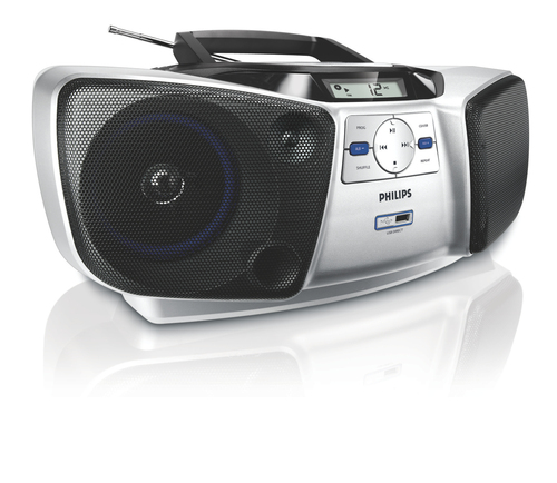 Philips AZ1839/55 garso kolonėlių komplektas namams 2 W Juoda, Sidabras