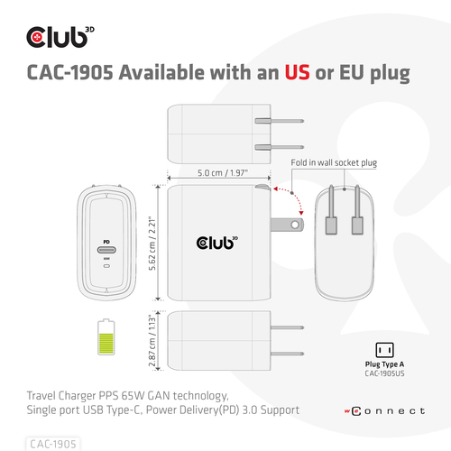CLUB3D Travel Charger PPS – image 5