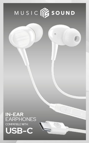 Music Sound 8018080438295 Гарнитура Проводная Вкладыши Calls/Music USB Type-C Белый