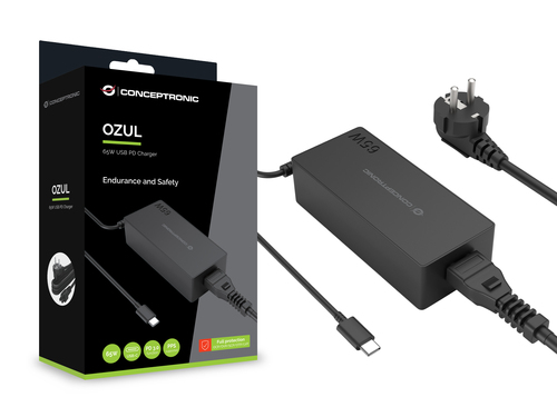 Conceptronic OZUL09BE 65W USB PD Charger – image 2