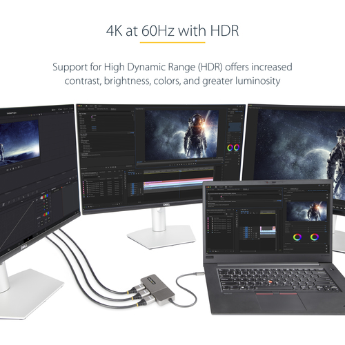 StarTech.com 3-Port USB-C Multi-Monitor Adapter, USB Type-C to 3x HDMI MST Hub, Triple 4K – image 9