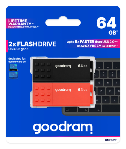 Goodram 2-PACK UME3-0640MXR11-2P – image 2