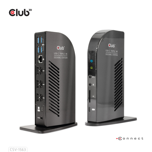 CLUB3D USB Gen2(10G) Type-C Triple 4K60Hz Display(HDMI/DP) Docking Station PD Charging with 135 Watt PS – image 7