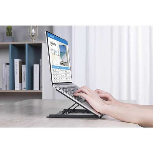 Manhattan Soporte para portátil y tablet ajustable (5 posiciones), apto para tablets y portátiles hasta 15,6", portátil y ligero, acero, negro imagen 13