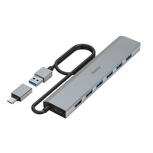 Hama 00200137 хаб-разветвитель USB 3.2 Gen 1 (3.1 Gen 1) Type-A + Type-C 5000 Мбит/с Антрацит