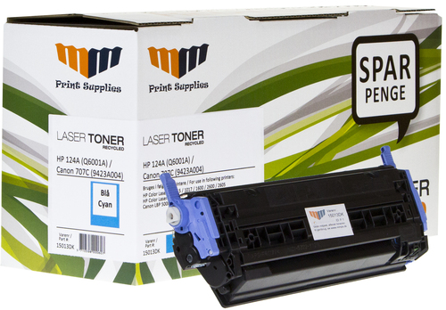 MM Cyan Laser Toner - HP 124A (Q6001A) / Canon CRT-707C (9423A004) - For HP Color LaserJet / Canon LBP – image 1