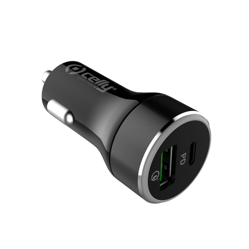 Celly CCUSBCQC30BK mobile device charger Black USB Fast charging Auto