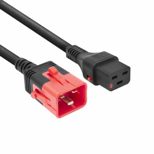POWERCORD C19L-C20DL BK 2.0M. 1 stk