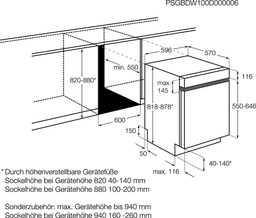 AEG F55600IM0P Semi built-in 13 place settings – image 2