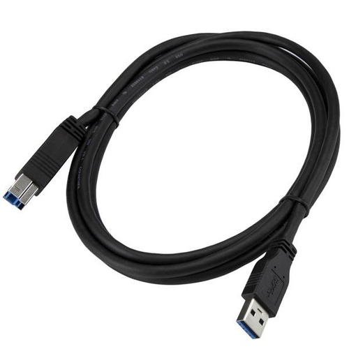StarTech.com 2m 6 ft Certified SuperSpeed USB 3.0 A to B Cable Cord - USB 3 Cable - 1x USB 3.0 A (M), 1x USB 3.0 B (M) - 2 meter, Black (USB3CAB2M) USB-kabel 2m Sort – billede 4