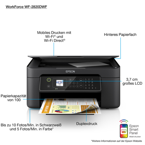 Epson WorkForce WF-2840DWF Струйная A4 5760 x 1440 DPI 33 ppm Wi-Fi