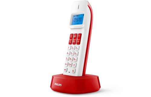 Philips D1411WR/ES telephone DECT telephone Caller ID Red, White