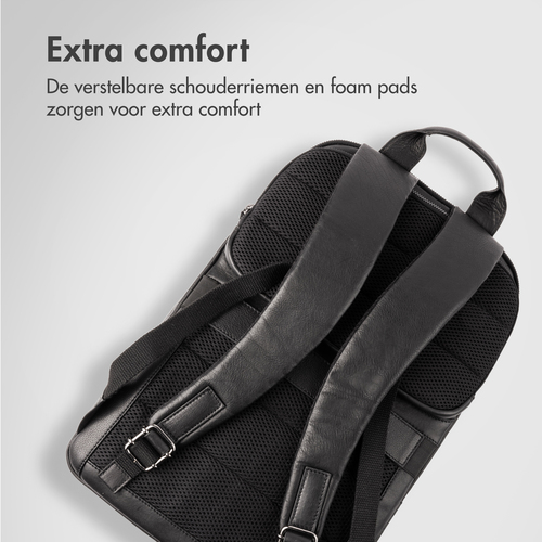 Accezz Leather Laptop rugzak 16 inch - Zwart, afbeelding 8