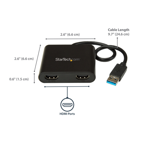 StarTech.com USB 3.0 to Dual HDMI Adapter, USB to 2x HDMI Monitor Converter for Windows (no support for macOS/ChromeOS/Linux) - TAA – image 7