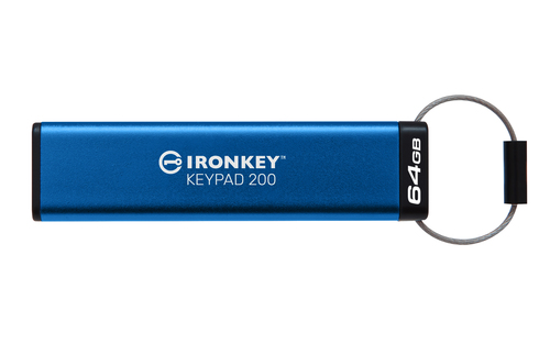 MEMORIA USB KINGSTON IRONKEY  KEYPAD 200 64GB USB 32 AZUL - Kingston