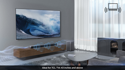 Tcl S55HK 2.1 Wireless Compact Sound Bar with Dolby Atmos & Dts Virtual:X - Dark Titanium, Black - image 7