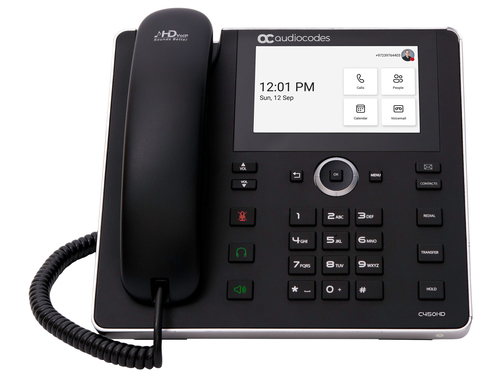 AudioCodes SFB C450HD IP-Phone PoE GbE with integrated BT, Dual Band Wi-Fi and an external power supply black – image 3