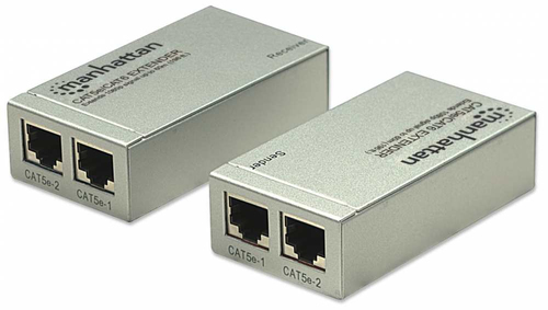 Manhattan 177269 AV extender AV transmitter & receiver Silver