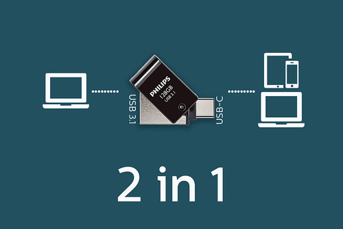 Philips FM12DC152B/00 USB flash drive 128 GB USB Type-A 3.2 Gen 1 (3.1 Gen 1) Zwart, Zilver, afbeelding 7
