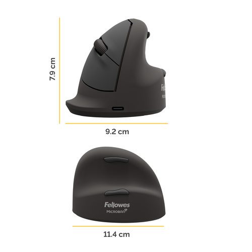 Fellowes Vertical Wireless Mouse Breyta Plus+ Ergonomic Right Handed Vertical Mouse with Antibacterial Protection Large – image 4