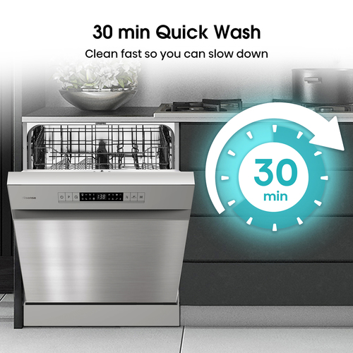Hisense HS622E90XUK Full Size Dishwasher - Stainless Steel - E Rated, Stainless Steel - image 4
